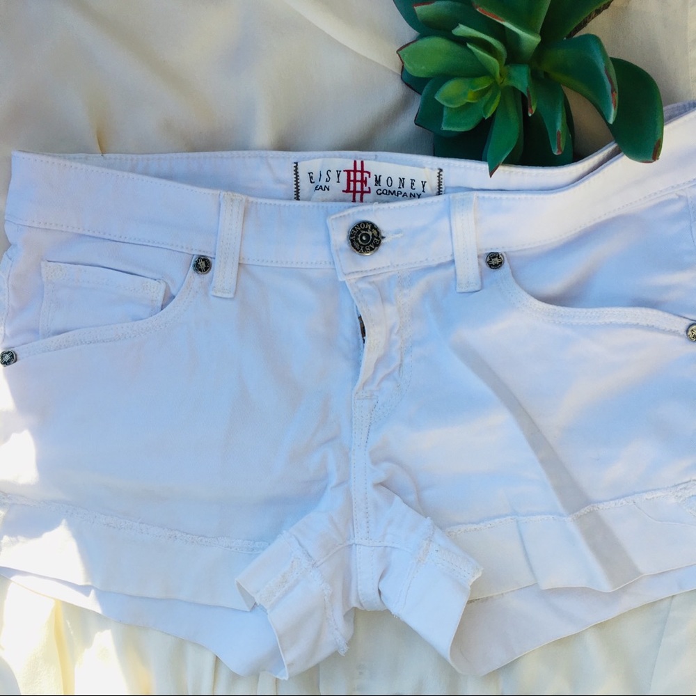 Easy money jackpot white shorts